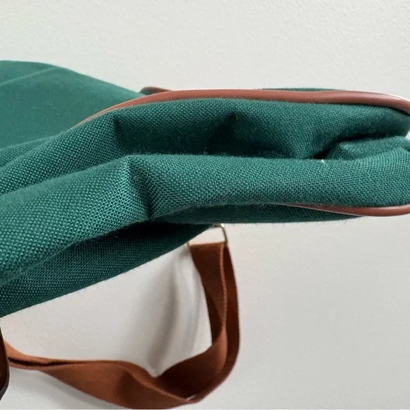 Polo Ralph Lauren Green Canvas Messenger Bag With Brown Leather Trim - Picture 8 of 14
